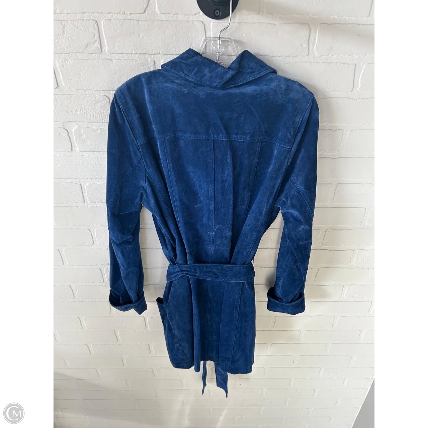 Jacket Leather By Dennis Basso Qvc In Blue, Size: M