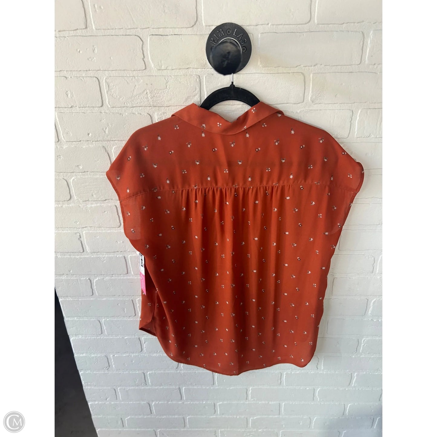 Blouse Sleeveless By Loft In Orange & Pink, Size: S