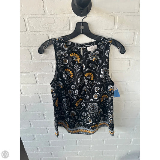 Blouse Sleeveless By Loft In Black & White, Size: S