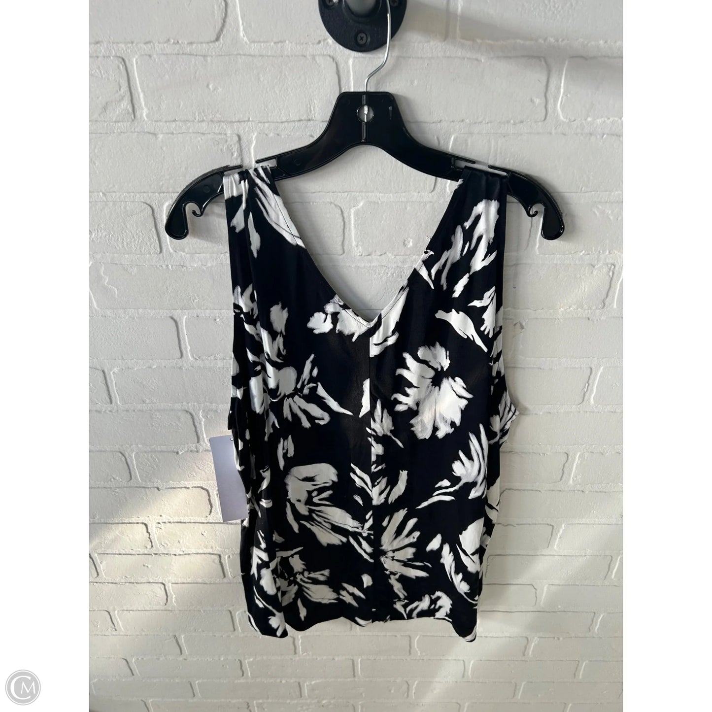 Blouse Sleeveless By Nordstrom In Black & White, Size: Xl