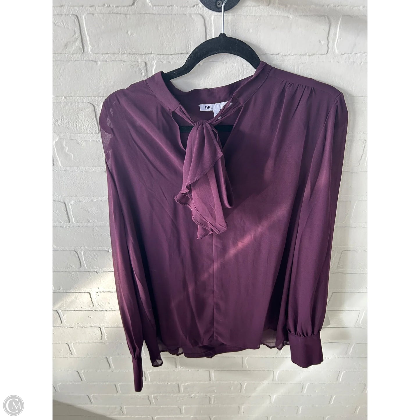 Blouse Long Sleeve By Dr2 In Purple, Size: Xl