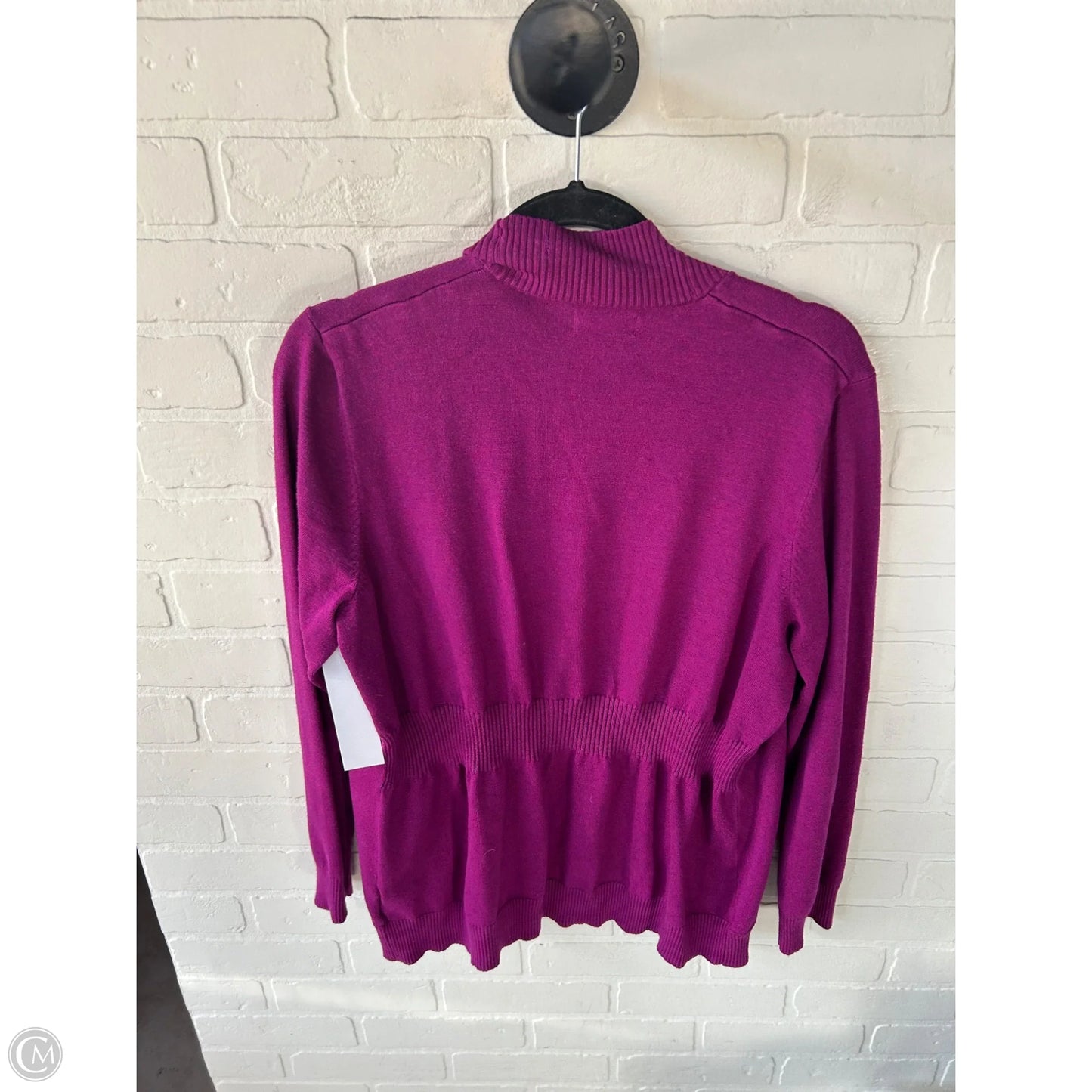 Sweater Cardigan By Faded Glory In Purple, Size: Xl