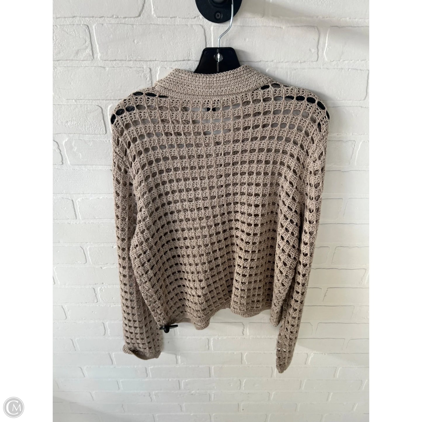 Sweater Cardigan By Ann Taylor In Tan, Size: M