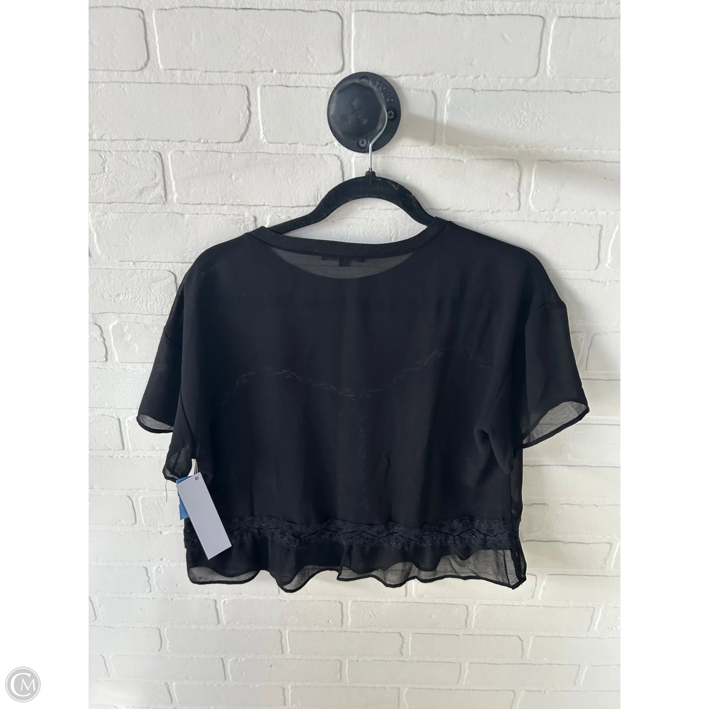 Blouse Short Sleeve By Adrianna Papell In Black, Size: S