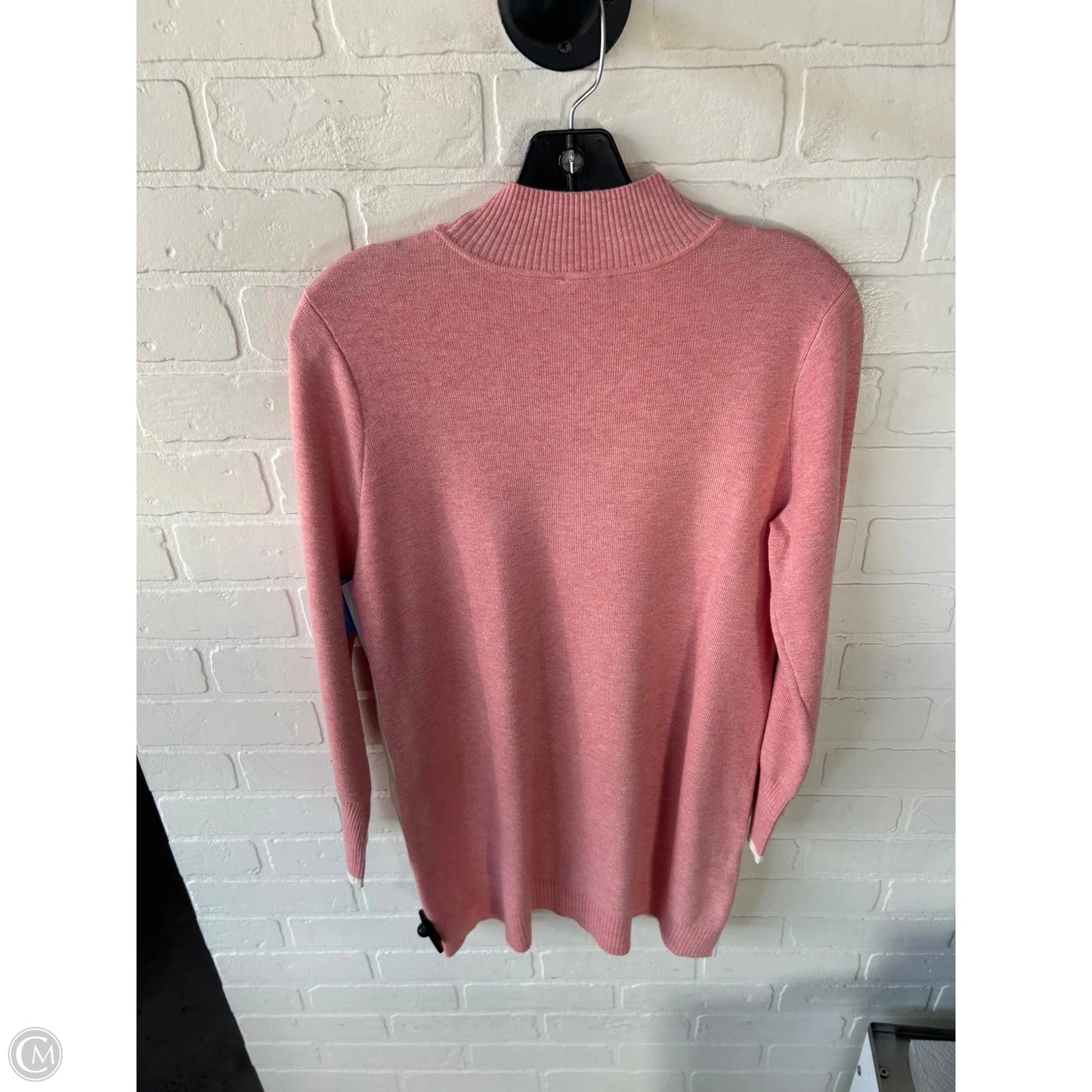 Sweater By Chicos In Pink & White, Size: S