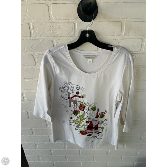 Top 3/4 Sleeve By Christopher And Banks In Red & White, Size: S