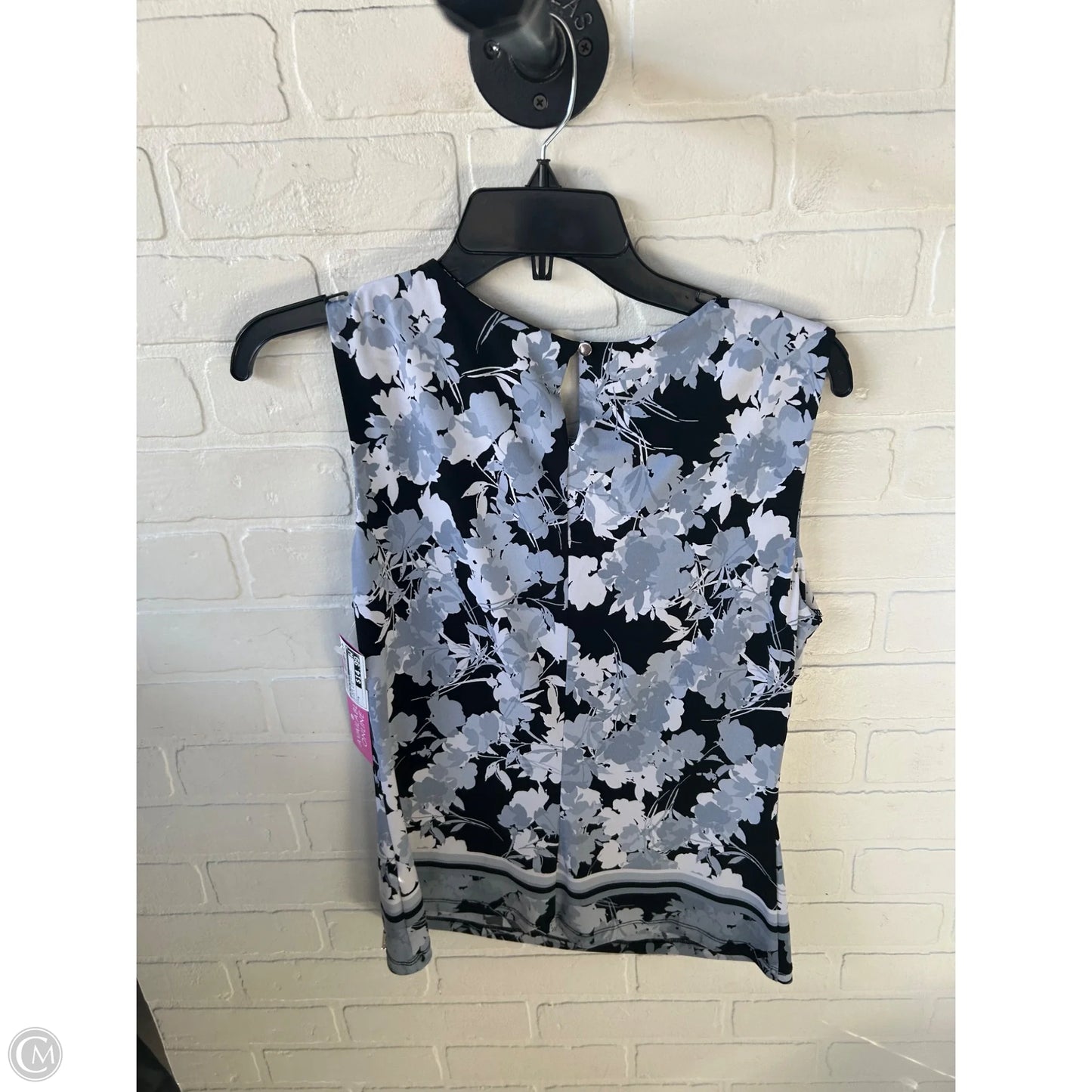 Blouse Sleeveless By Calvin Klein In Black & Blue, Size: M