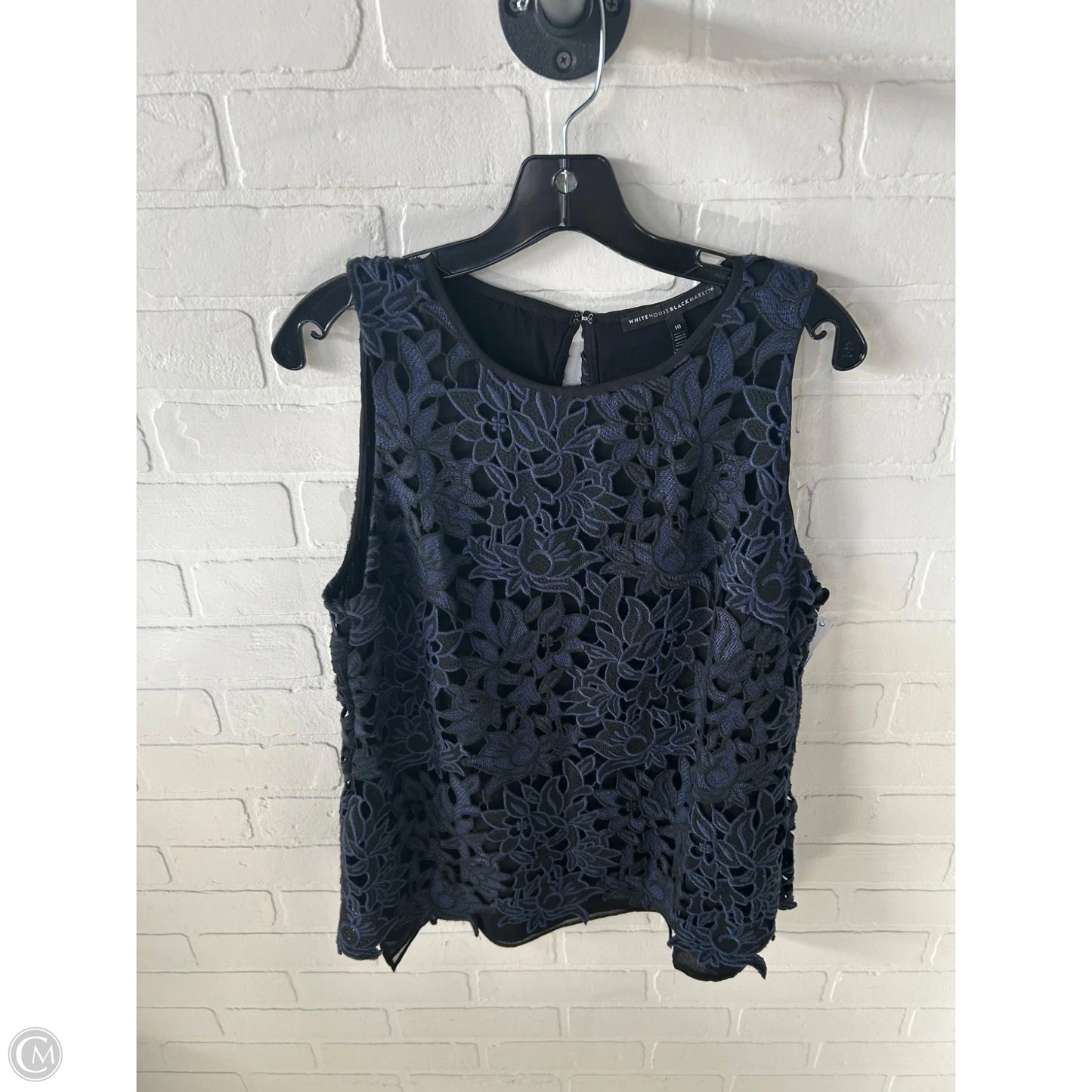 Top Sleeveless By White House Black Market In Black & Blue, Size: M