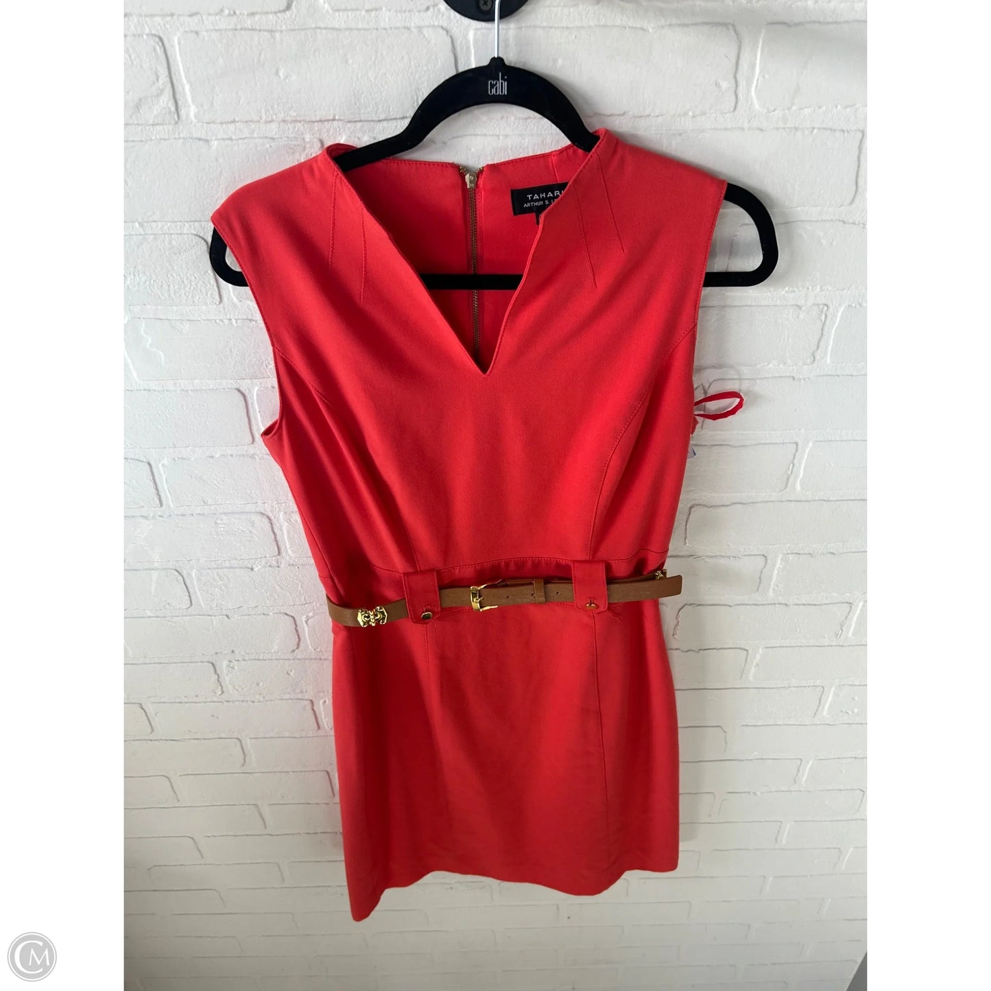 Dress Work By Tahari By Arthur Levine In Coral, Size: S