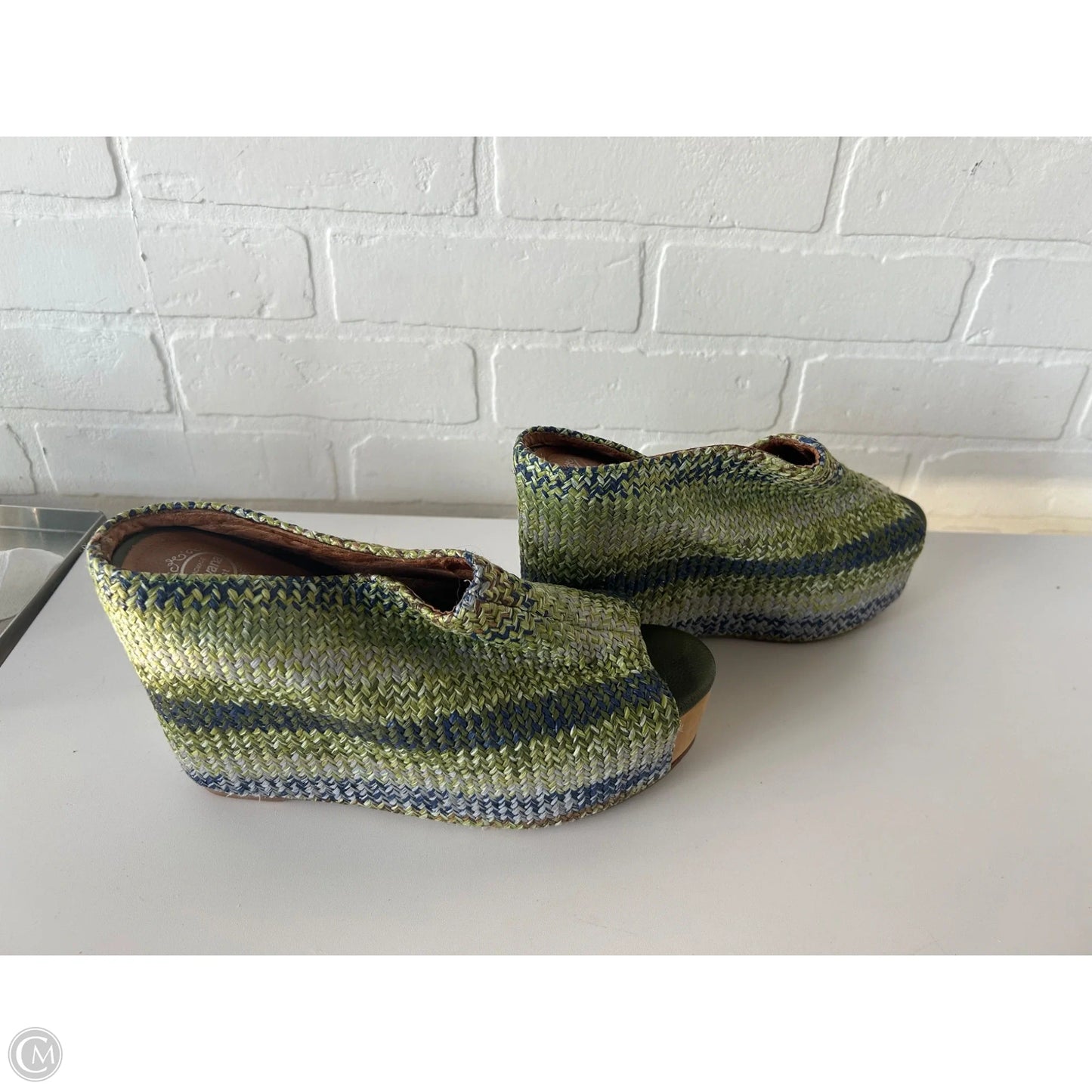 Sandals Heels Wedge By Jeffrey Campbell In Green, Size: 9.5