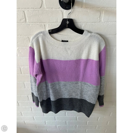 Sweater By Talbots In Grey & Purple, Size: Lp