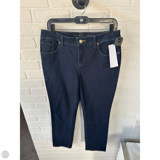 Jeans Straight By Chicos In Blue Denim, Size: 6p