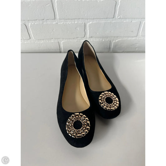 Shoes Flats By Alex Marie In Black & Gold, Size: 8.5