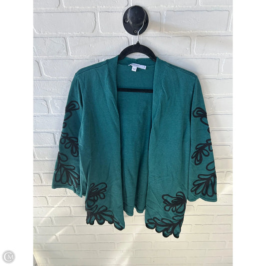 Sweater Cardigan By Chicos In Green, Size: L