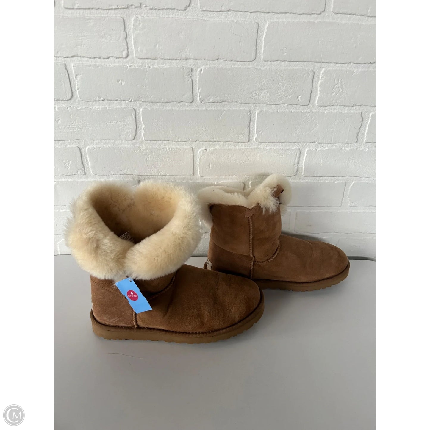 Boots Designer By Ugg In Brown & Cream, Size: 9