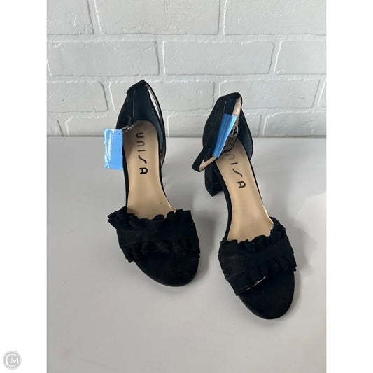 Sandals Heels Block By Unisa In Black & Blue, Size: 10