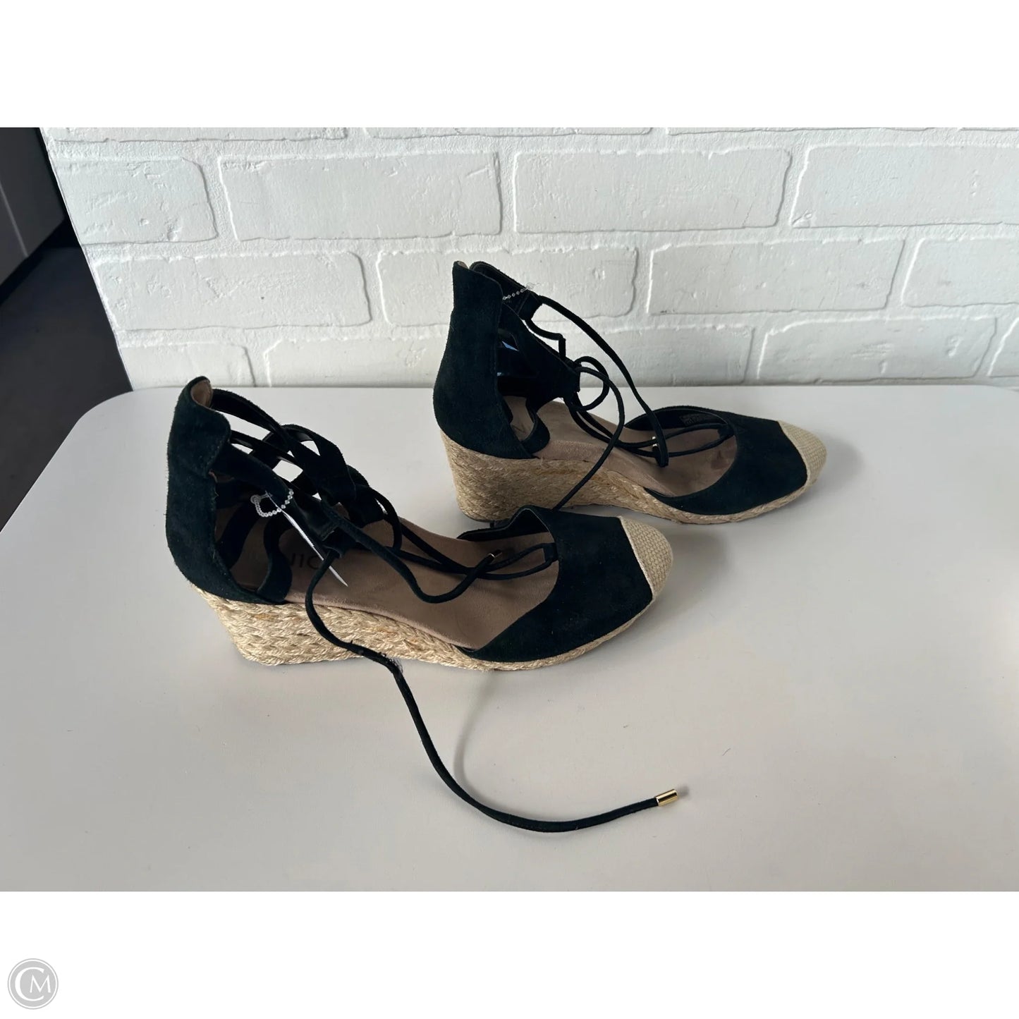 Shoes Heels Wedge By Vionic In Black & Cream, Size: 9.5