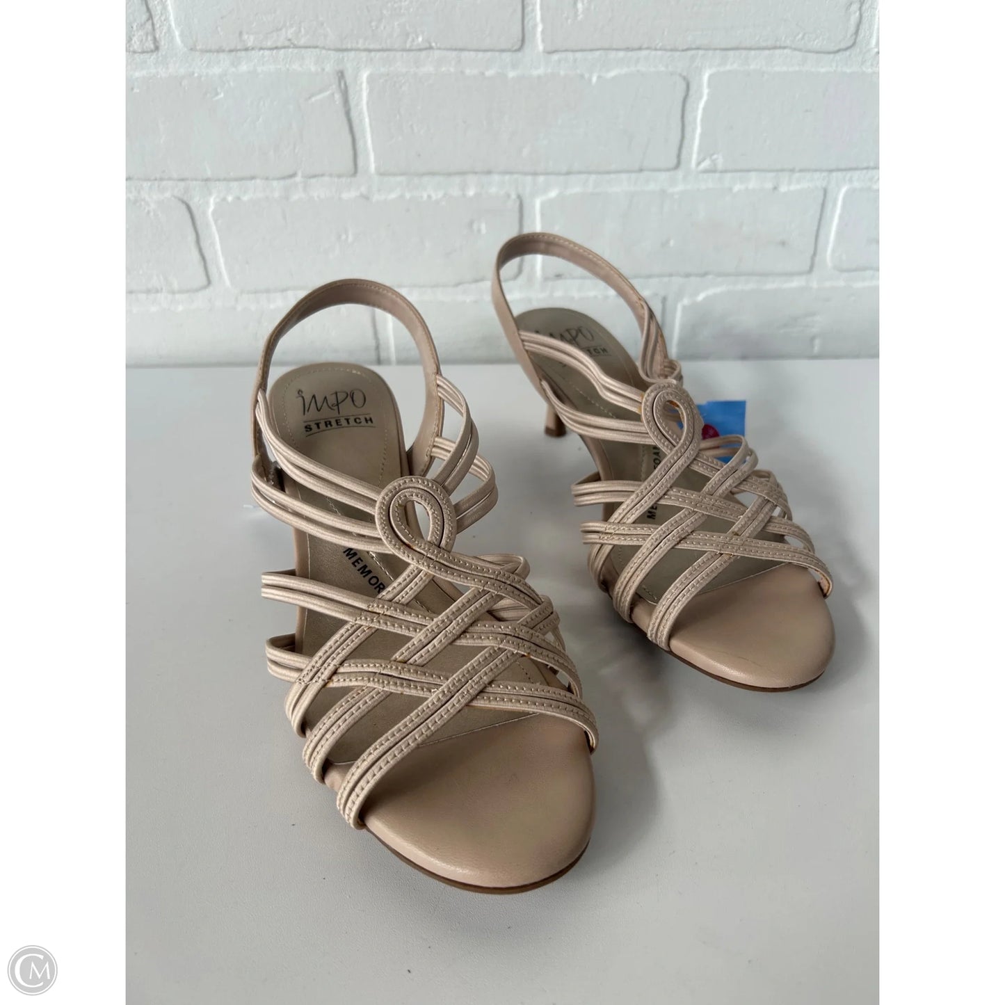 Sandals Heels Kitten By Impo In Pink & White, Size: 9