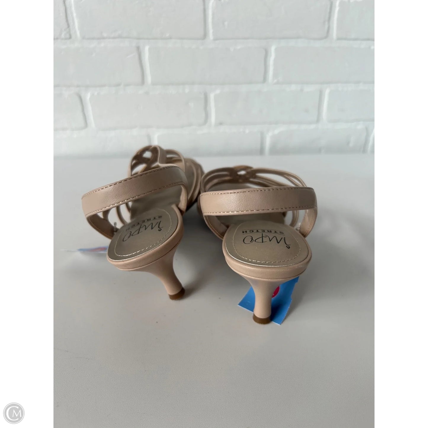 Sandals Heels Kitten By Impo In Pink & White, Size: 9