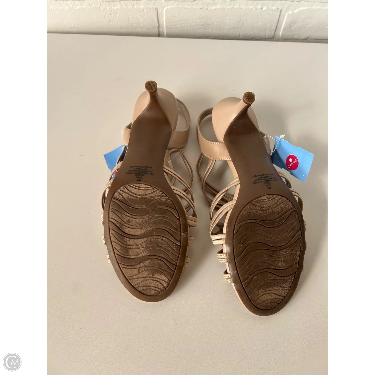 Sandals Heels Kitten By Impo In Pink & White, Size: 9