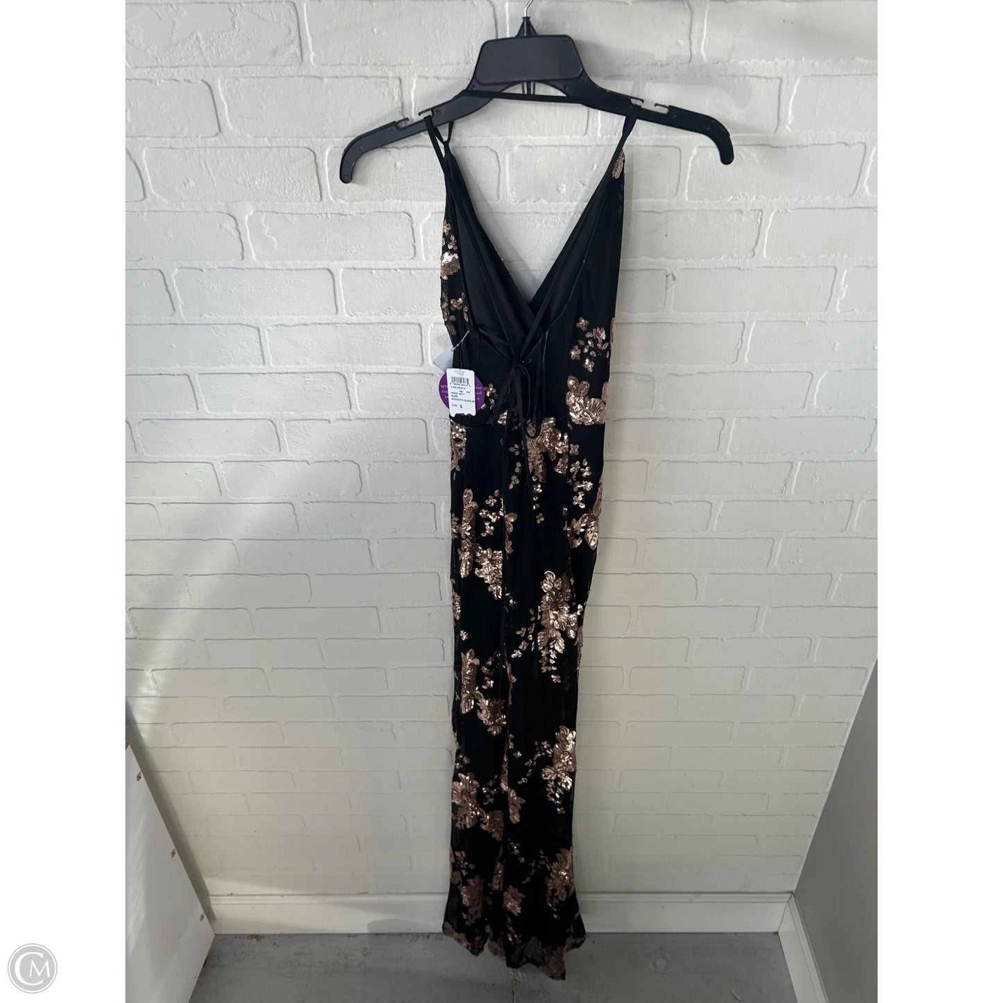 Dress Party Long By Windsor In Black & Gold, Size: S
