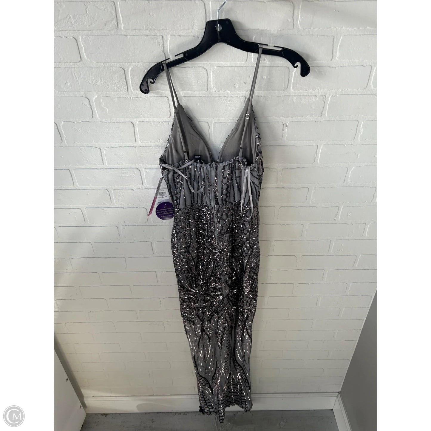 Dress Party Long By Windsor In Grey & Silver, Size: S