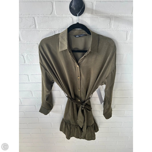 Dress Work By Zara In Green, Size: Xs