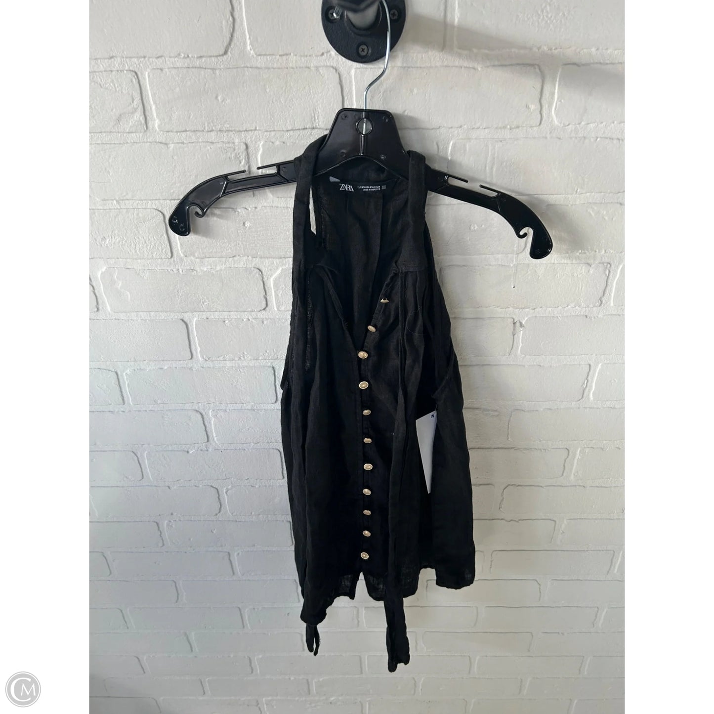 Top Sleeveless By Zara In Black, Size: Xs