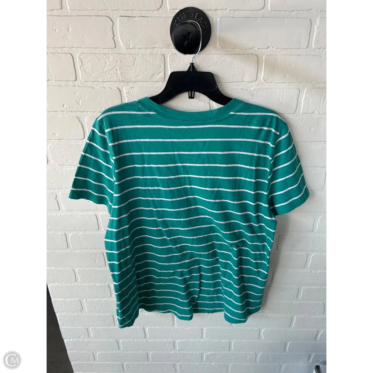 Top Short Sleeve Basic By Loft In Green & White, Size: Xl