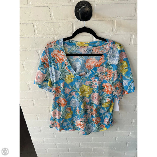 Top Short Sleeve By Loft In Blue & Yellow, Size: Xl