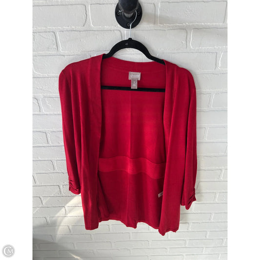 Sweater Cardigan By Chicos In Red, Size: M