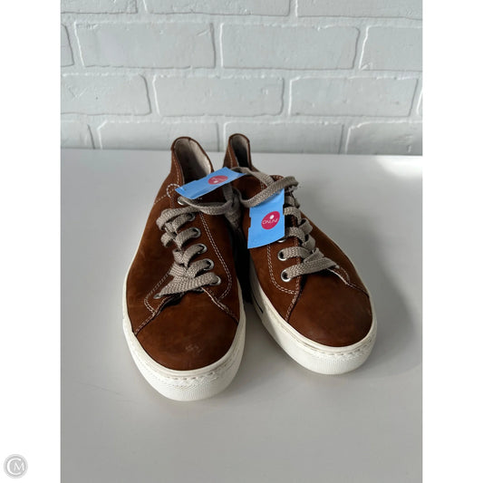 Shoes Sneakers By Paul Green In Brown & White, Size: 7.5