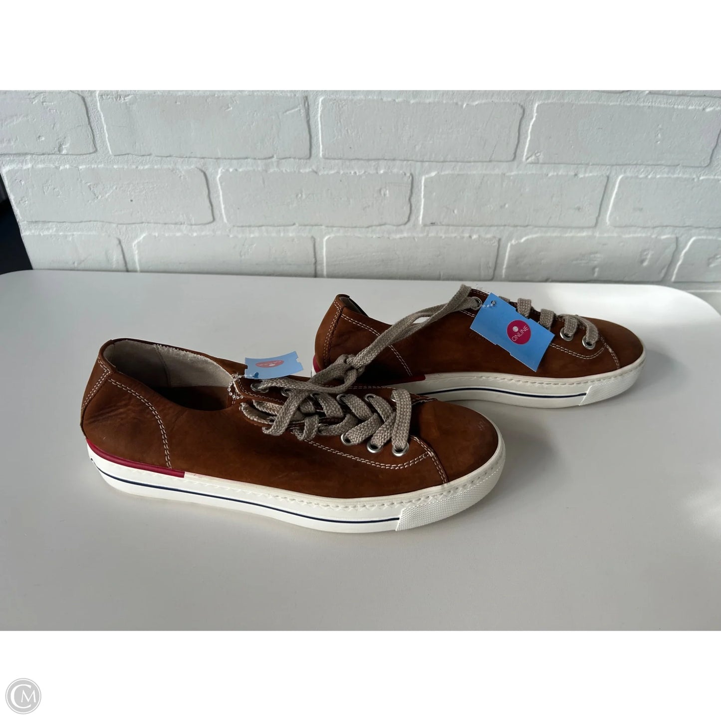 Shoes Sneakers By Paul Green In Brown & White, Size: 7.5