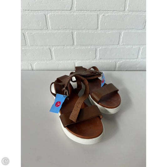 Sandals Flats By Mia In Brown & White, Size: 8.5