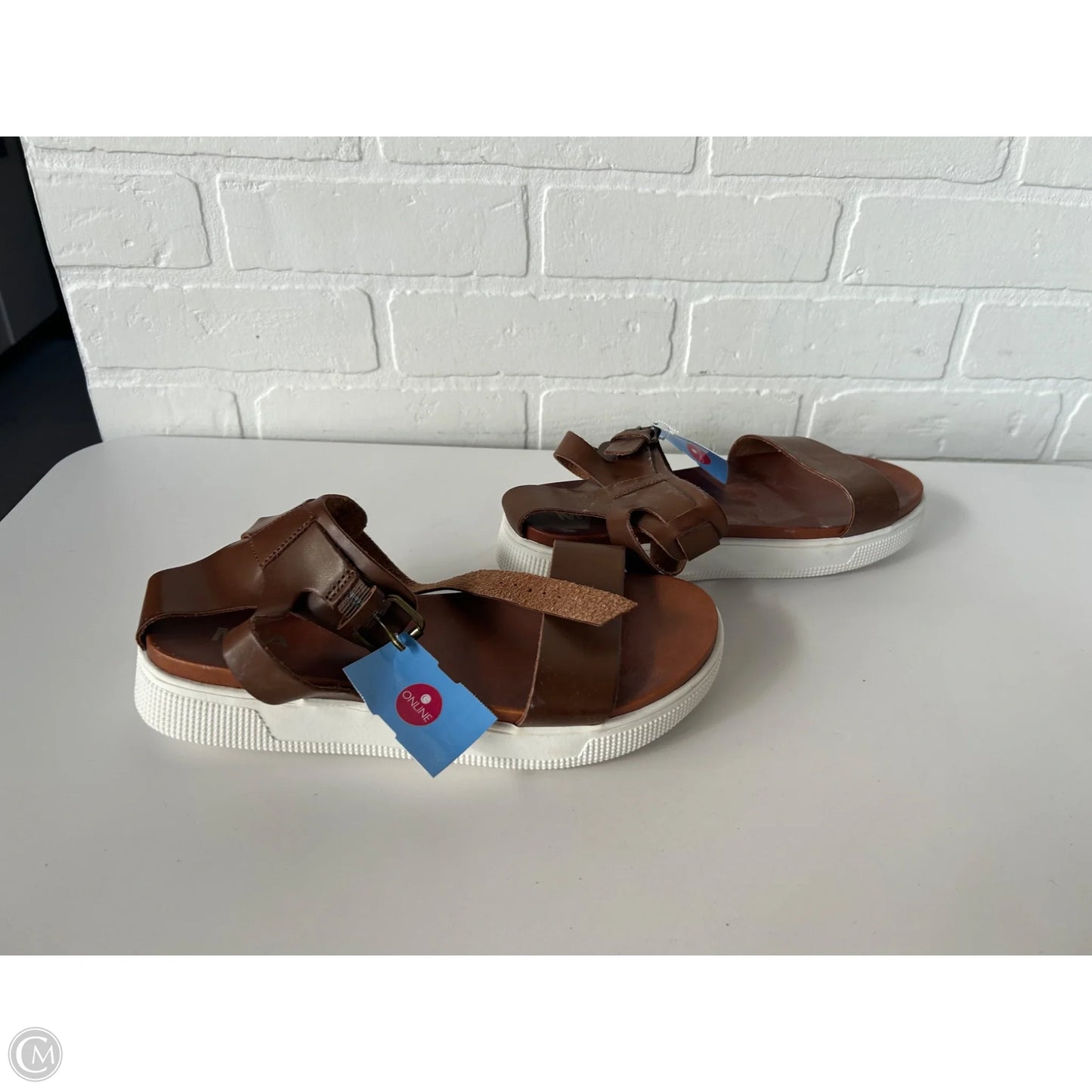 Sandals Flats By Mia In Brown & White, Size: 8.5