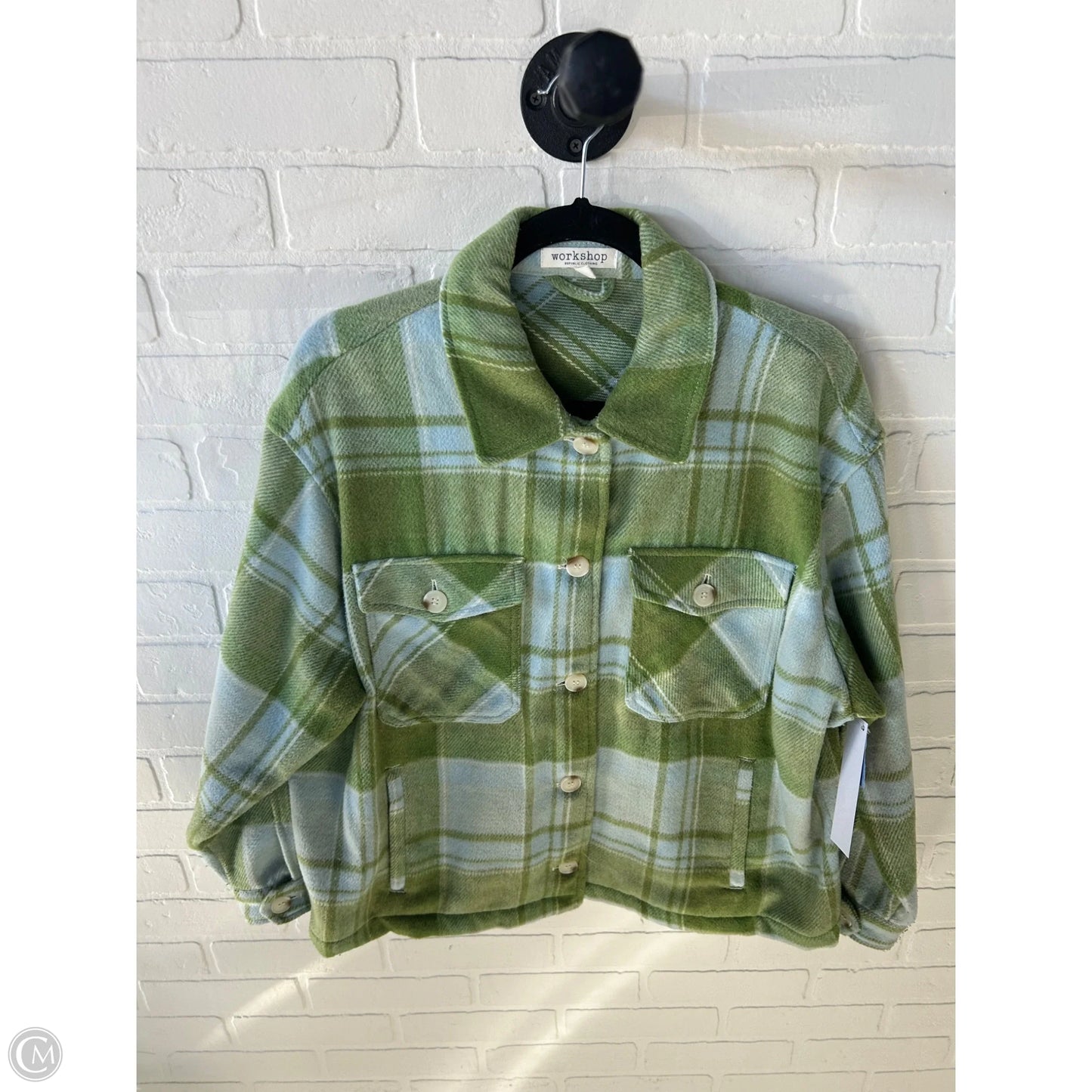 Jacket Shirt By Workshop In Green, Size: L