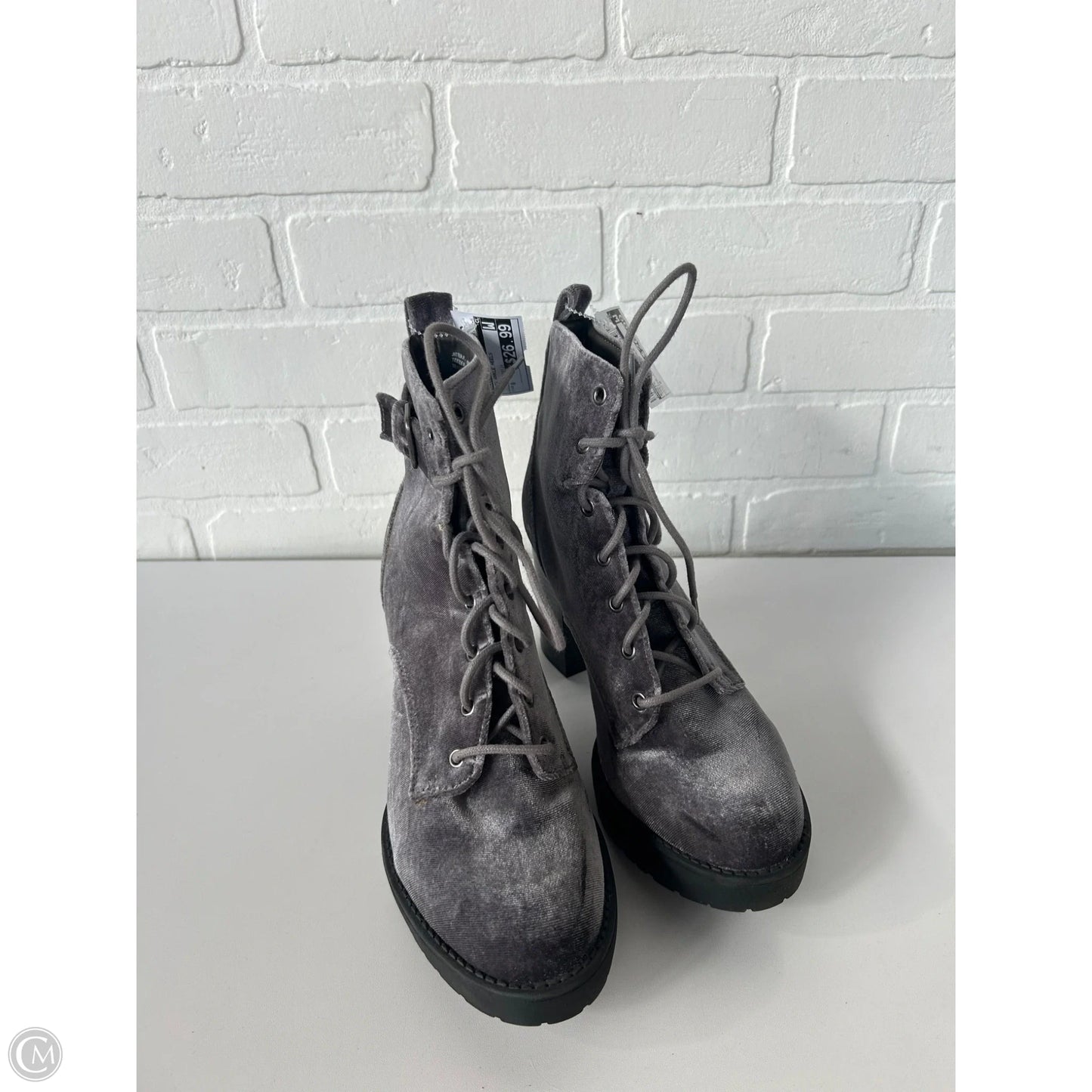 Boots Ankle Heels By Madden Girl In Grey, Size: 8