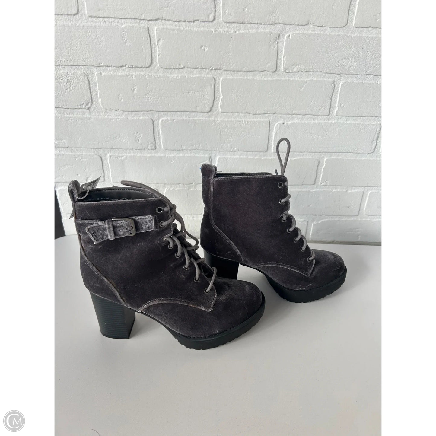 Boots Ankle Heels By Madden Girl In Grey, Size: 8