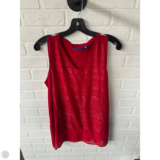 Top Sleeveless By Apt 9 In Red, Size: M
