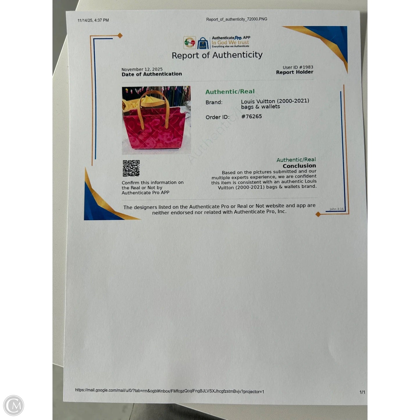 Handbag Luxury Designer By Louis Vuitton, Size: Small