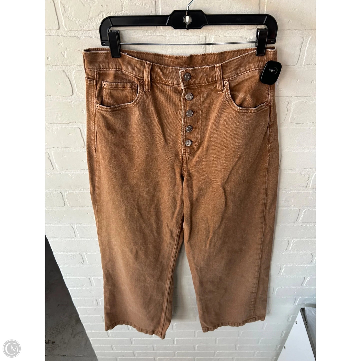 Jeans Wide Leg By Gap In Brown Denim, Size: 10