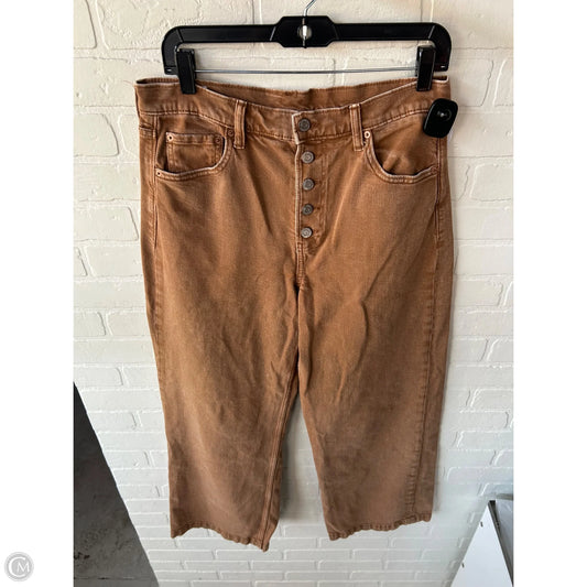 Jeans Wide Leg By Gap In Brown Denim, Size: 10