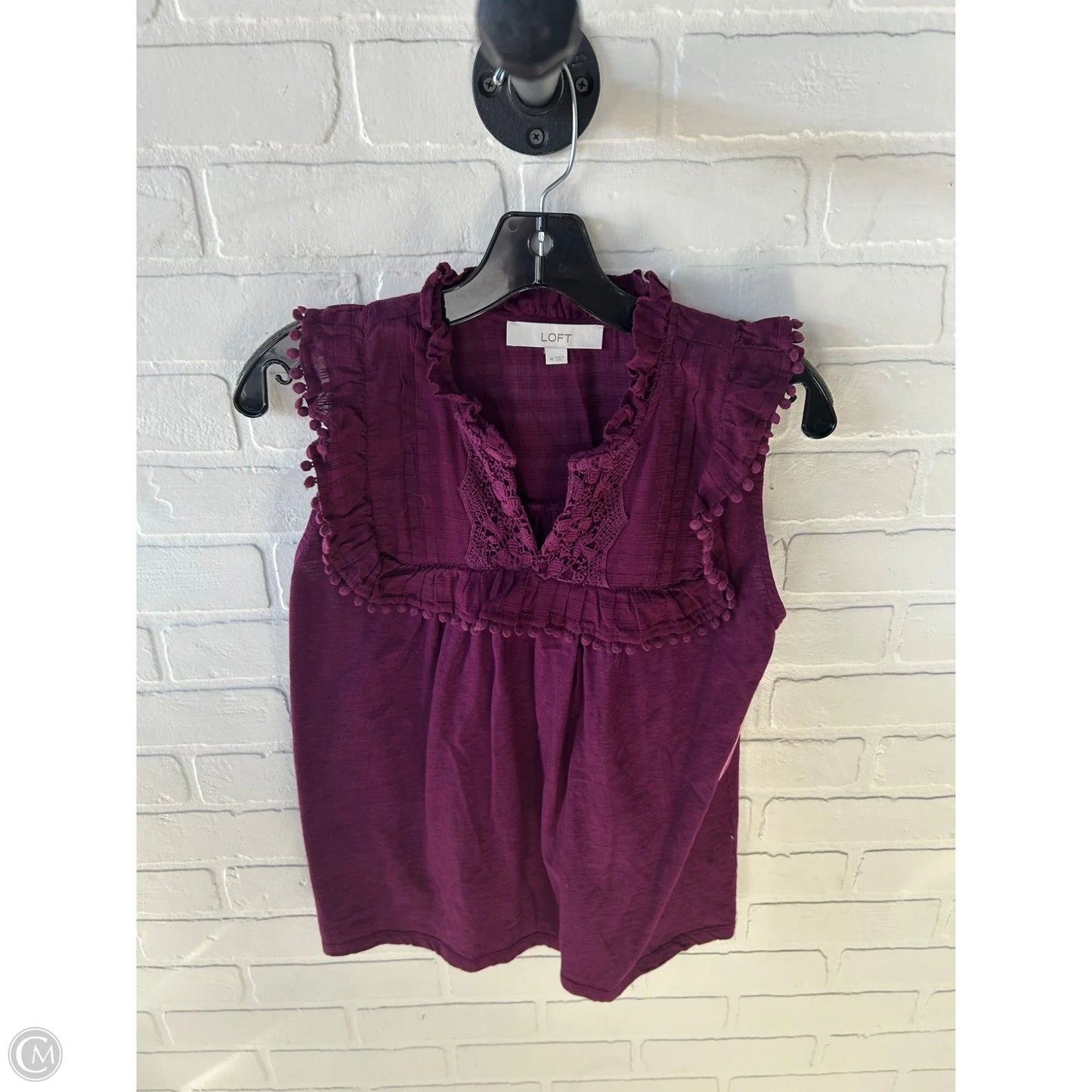 Top Sleeveless By Loft In Purple, Size: M