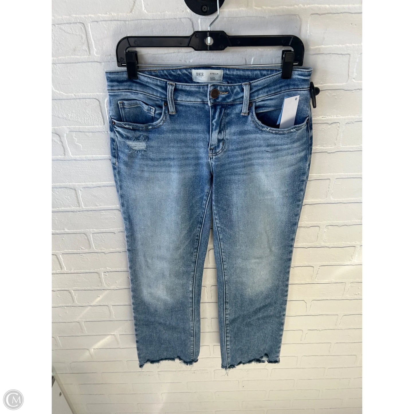 Jeans Cropped By Buckle Black In Blue Denim, Size: 6