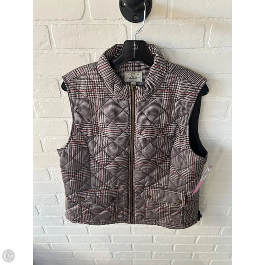 Vest Puffer & Quilted By Bass In Black & Tan, Size: L