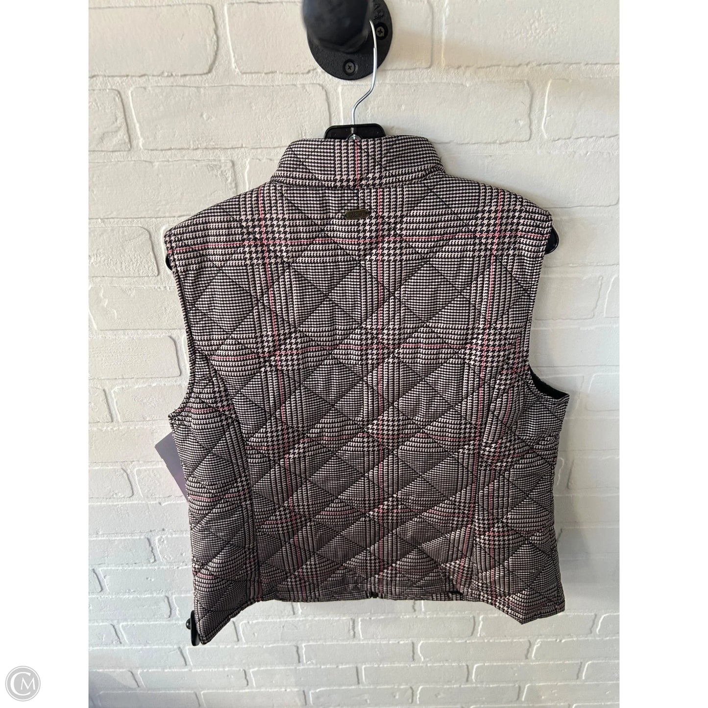 Vest Puffer & Quilted By Bass In Black & Tan, Size: L