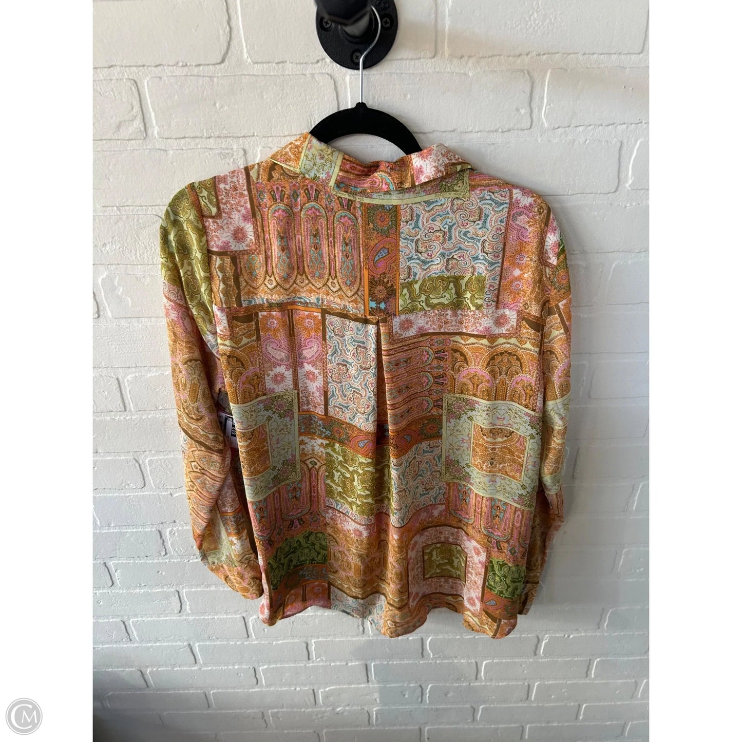 Blouse Long Sleeve By Rose And Olive In Orange & Red, Size: L