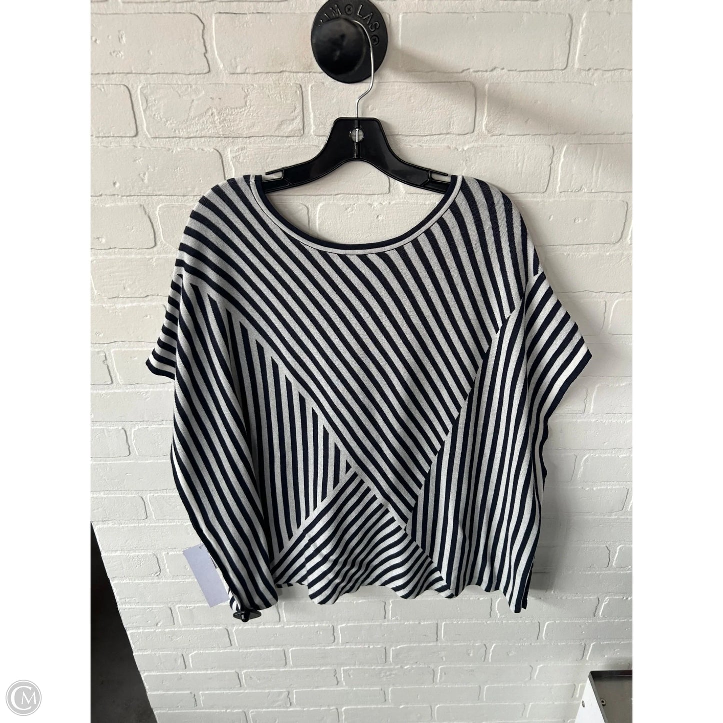 Poncho By Cabi In Blue & White, Size: M