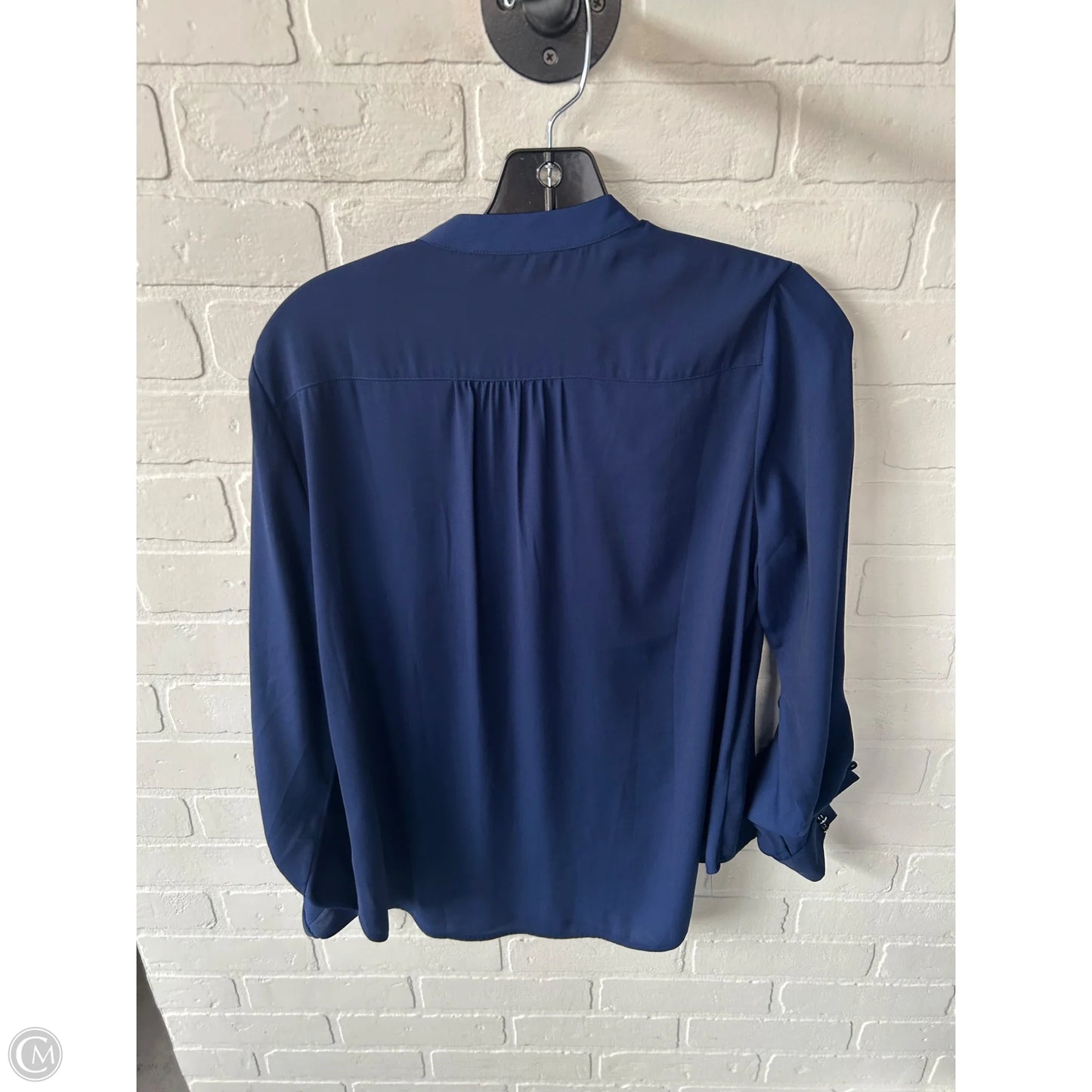 Blouse Long Sleeve By White House Black Market In Navy, Size: M