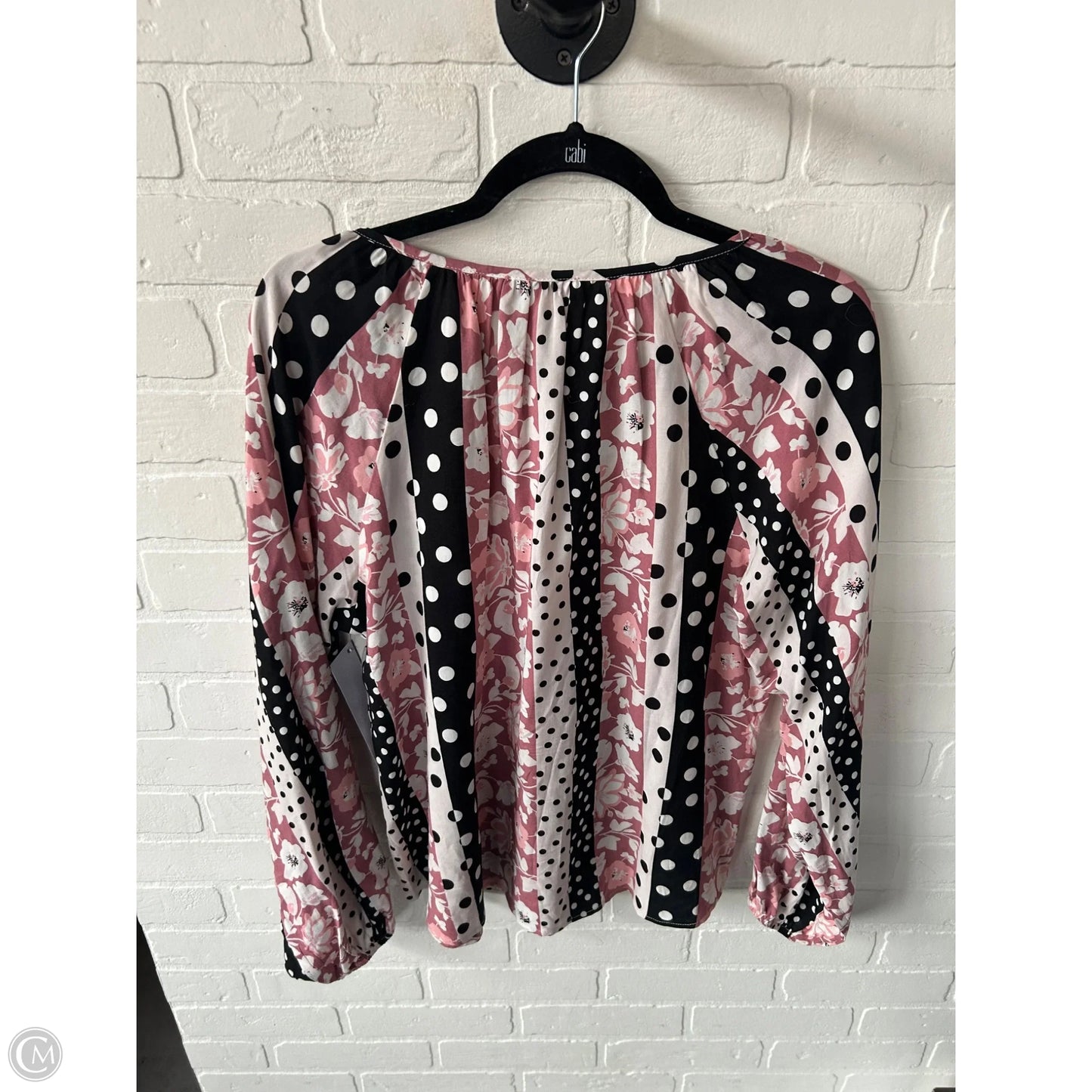 Top Long Sleeve By Andree By Unit In Black & Pink, Size: L